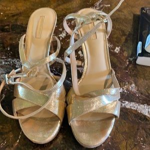 Gold strapped heels